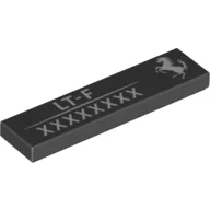 Tile 1 x 4 with White Ferrari Horse, Code Print