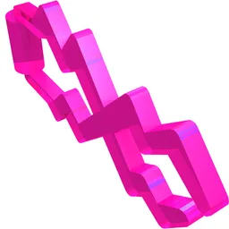 Wave / Lightning Angular, Double / Trans-Dark Pink
