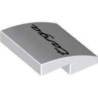 Brick Curved 2 x 2 x 2/3 with 'targa' Print / White