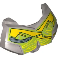 Large Figure Chest Cover, Armour Small with Green and Yellow Print / Flat Silver