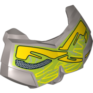 Lego Large Figure Chest Cover, Armour Small Green and Yellow Print / Flat Silver