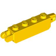 Lego Hinge Brick 1 x 4 Locking with 1 Finger Vertical End and 2 Fingers Vertical End, 9 Teeth / Yellow