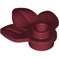 Plant, Plate 1 x 1 Round with 3 Leaves / Dark Red