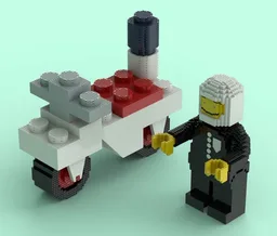 Supersized Scale Classic Town Police Motorcycle and Rider (No.644)