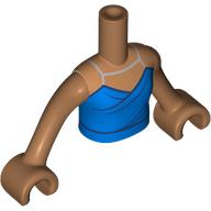 Lego Minidoll Torso Woman with Bright Light Orange Apron, Croissant, Name Tag, Coffee Cup print, Medium Nougat Arms and Hands / Medium Nougat