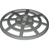 Lego Dish 6 x 6 Inverted, Radar / Webbed [Anti-studs at 90°] / Light Gray
