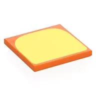 Tile 4 x 4 with Bright Light Yellow Shape (Tummy) Print