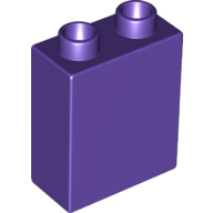 Lego Duplo Brick 1 x 2 x 2 with Bottom Tube / Dark Purple