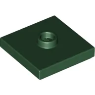 Plate Special 2 x 2 with Groove and Center Stud (Jumper) / Dark Green
