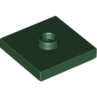 Lego Plate Special 2 x 2 with Groove and Center Stud (Jumper) / Dark Green