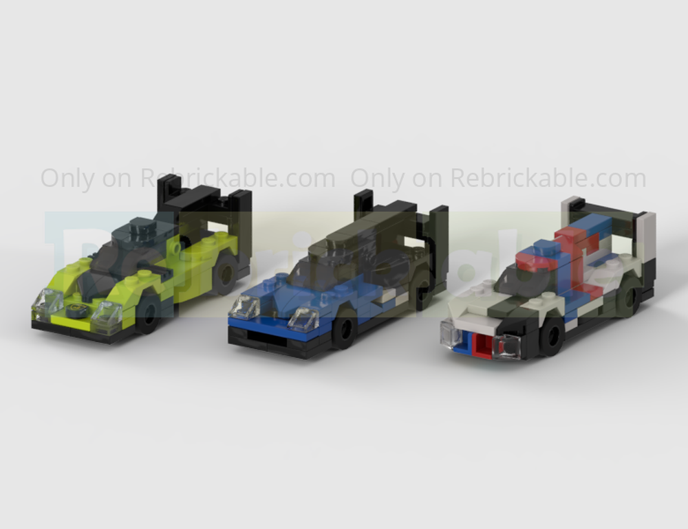 Lego BMW, Acura & Lamborghini LMDh Hypercar Racing Cars - Half Speed Champions Scale
