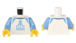 Torso Raglan Shirt with Medium Blue Atari Logo Pattern / Medium Blue Arms / Yellow Hands