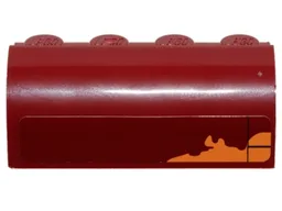 Slope, Curved 2 x 4 x 1 1/3 with 4 Recessed Studs with Irregular Orange Patch Pattern (Sticker) - Set 75099