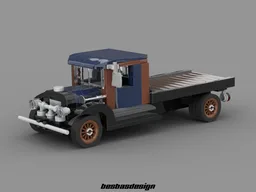 Vintage Flatbed Truck (Darkblue)