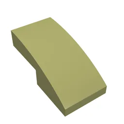 Brick Curved 2 x 1 No Studs [1/2 Bow] / Olive Green