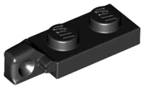 Hinge Plate 1 x 2 Locking with 1 Finger On End, without Groove / Black