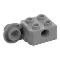 Technic Brick Special 2 x 2 with Pin Hole, Rotation Joint Ball Half [Vertical Side] / Light Bluish Gray