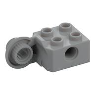 Lego Technic Brick Special 2 x 2 with Pin Hole, Rotation Joint Ball Half [Vertical Side] / Light Bluish Gray
