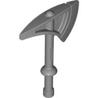 Lego Duplo Axe / Tomahawk with Round Handle and Solid Bottom / Flat Silver