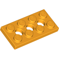 Lego Technic Plate 2 x 4 [3 Holes] / Bright Light Orange