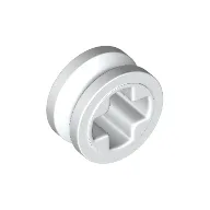 Technic Bush 1/2 Smooth with Axle Hole Semi-Reduced / White