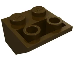 Brick Sloped Inverted 45° 2 x 2 [Ovoid Bottom Pin, Bar-sized Stud Holes] / Dark Brown