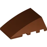 Brick Wedged, Curved 4 x 4 No Top Studs / Reddish Brown