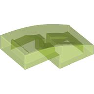 Lego Brick Curved 2 x 1 No Studs [1/2 Bow] / Trans-Bright Green