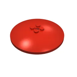 Dish 8 x 8 Inverted [Radar], Solid Studs, Rounded Anti-stud Underside / Red