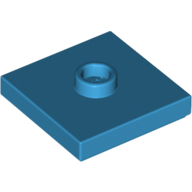 Lego Plate Special 2 x 2 with Groove and Center Stud (Jumper) / Dark Azure