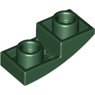 Lego Brick Curved Inverted 2 x 1 / Dark Green