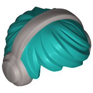 Lego Hair Short Tousled with Headphones Silver Print / Dark Turquoise