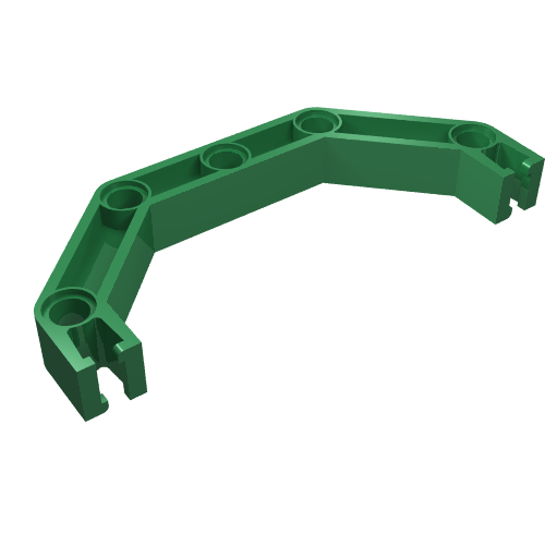 Lego Znap Beam 9, 5 Holes, 4 Bends (Half-Octagon) / Green