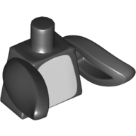 Lego Torso White Chest / Belly Print (Penguin) / Black Flippers / Black