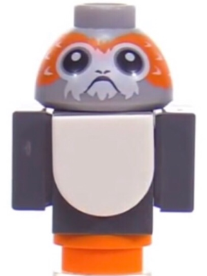 Lego Porg, Star Wars with Dark Bluish Gray Wings and Black Tail - Brick Built