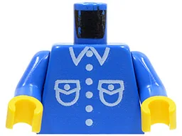 Torso Shirt with White Pockets, Buttons, and Collar Pattern / Blue Arms / Yellow Hands