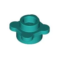 Plant, Flower, Plate Round 1 x 1 with 4 Petals / Dark Turquoise