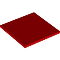 Tile 6 x 6 with Bottom Tubes / Red