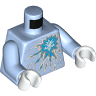 Lego Torso Ice Energy Print, Bright Light Blue Arms, White Hands / Bright Light Blue