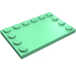 Plate Special 4 x 6, Studs on 3 Edges / Medium Green
