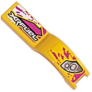 Lego Vehicle, Mudguard 1 x 4 1/2 with 'XRFUEL', Arrow, and Headlights Pattern Model Right Side (Stickers) - Set 8131