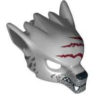 Mask Wolf with Fangs, Stubble and Three Dark Red Gashes Print / Light Bluish Gray