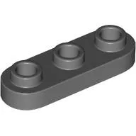 Plate Special 1 x 3 Rounded with 3 Open Studs / Dark Bluish Gray