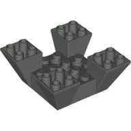 Brick Sloped Inverted 65° 6 x 6 x 2 Quad with Cutouts / Dark Gray