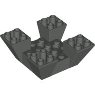 Lego Brick Sloped Inverted 65° 6 x 6 x 2 Quad with Cutouts / Dark Gray