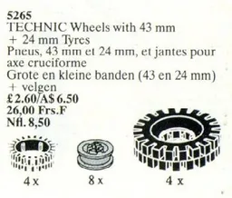 Large Tires and Wheels / TECHNIC Wheels with 43 mm + 24 mm Tyres
