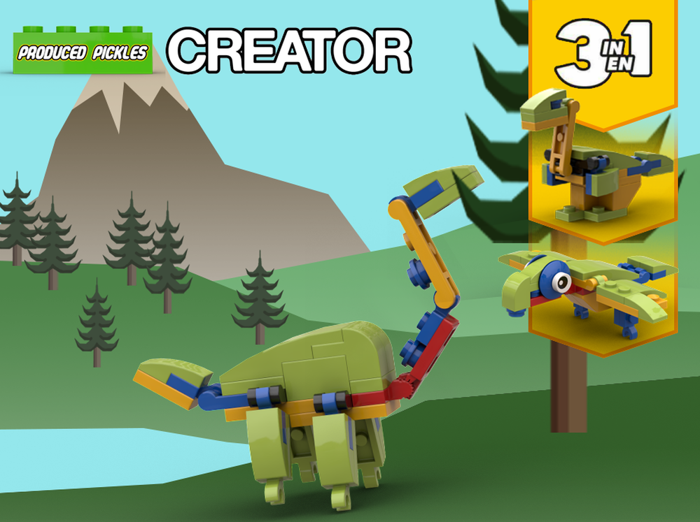 Lego 3 in 1 Dino Alternitive builds on Chameleon