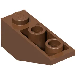 Brick Sloped Inverted 34° 3 x 1 with Internal Stopper / Reddish Brown
