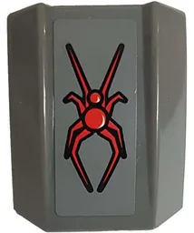Slope, Curved 2 x 2 Lip with Red Spider on Dark Bluish Gray Background Pattern (Sticker) - Set 76004