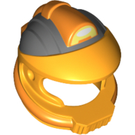 Lego Helmet Space with Pipes and Mouth Grille with Control Panel and Dark Bluish Gray and Orange Markings Print
